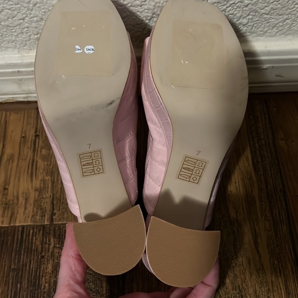 Jeffery Campbell croc embossed pink mule open toe heel size 7 - Picture 3 of 3